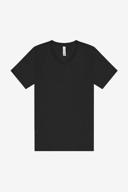 Unisex Triblend Short Sleeve V-Neck Tee – Bella in Charcoal-Black Triblend