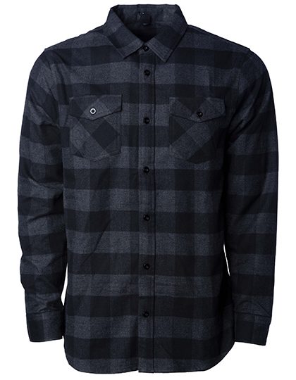 Unisex Flannel Shirt – Independent in Charcoal Heather/Black