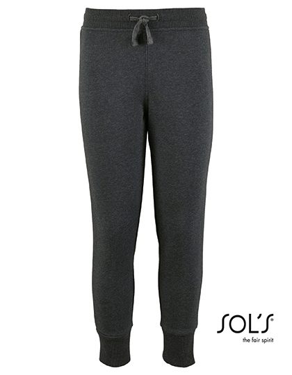 Kids´ Slim Fit Jogging Pants Jake – SOL´S in Charcoal Melange