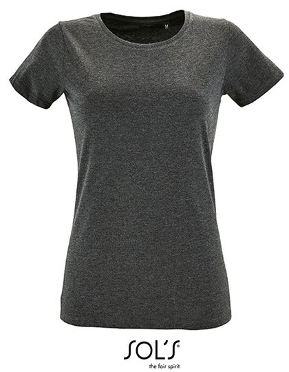Women´s Round Neck Fitted T-Shirt Regent – SOL´S in Charcoal Melange