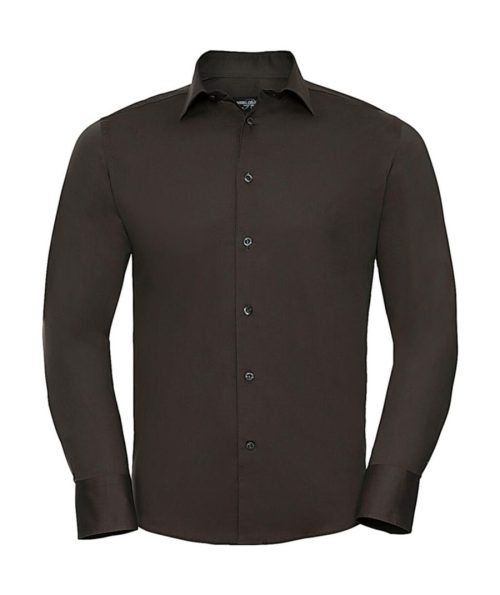 Fitted Stretch Shirt Ls 0R946M0 – Russell Collection in Chocolate