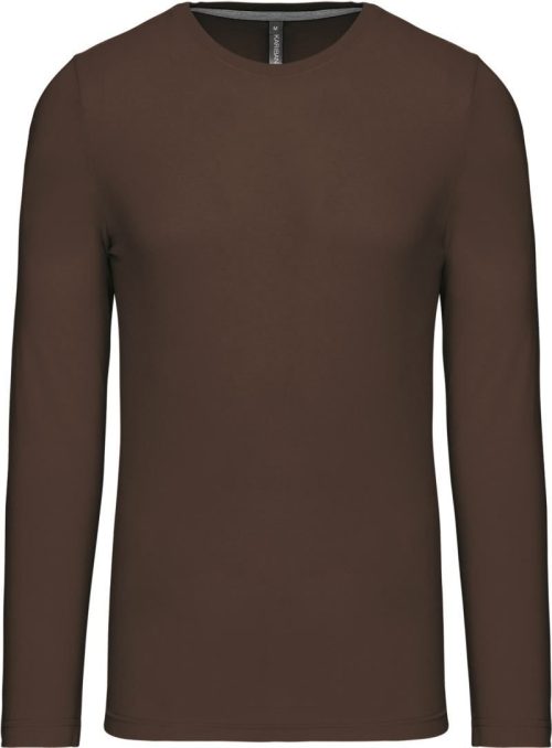 Herren T-Shirt langarm K 359 – Kariban in Chocolate