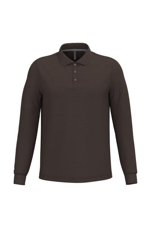Herren Piqué Polo langarm K 243 – Kariban in Chocolate