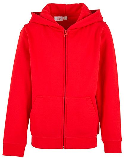 Kids´ Organic Basic Zip Hoody – Build Your Brand in City Red