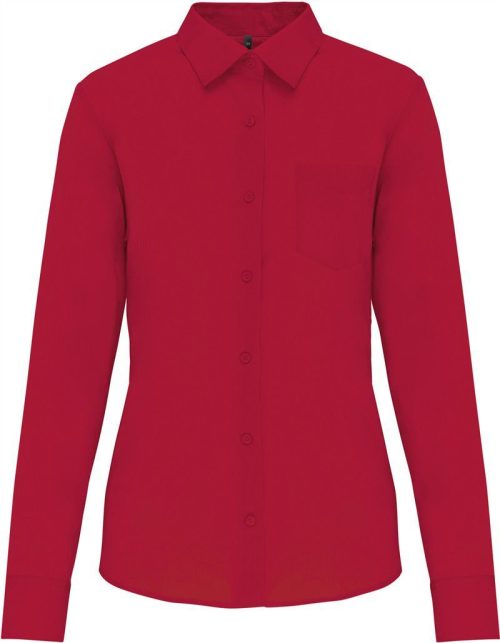 Popeline Bluse "Jessica" langarm K 549 – Kariban in Classic Red