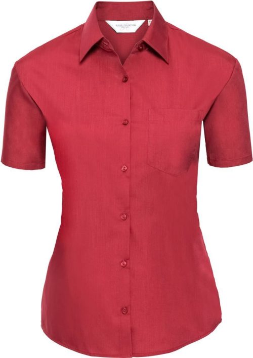 Popeline Bluse kurzarm 935F – Russell Athletic in Classic Red