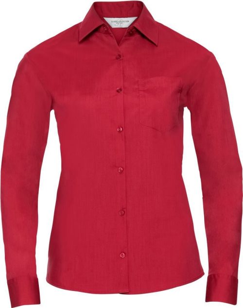 Popeline Bluse langarm 934F – Russell Athletic in Classic Red