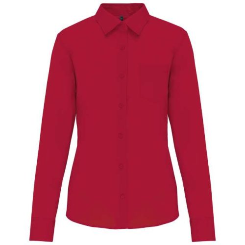 Jessica - Ladies' Long-Sleeved Shirt – Kariban in Classic Red