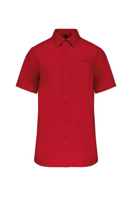 Men's Short-Sleeved Cotton Poplin Shirt – Kariban in Classic Red