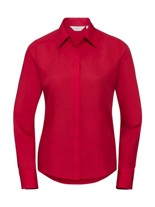 Ladies' Ls Fitted Poplin Shirt 0R924F0 – Russell Collection in Classic Red