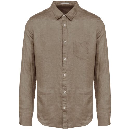 Leinen-Hemd für Herren NS504 – Spasso in Cream Coffee