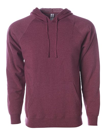 Unisex Midweight Special Blend Raglan Hooded Pullover – Independent in Crimson