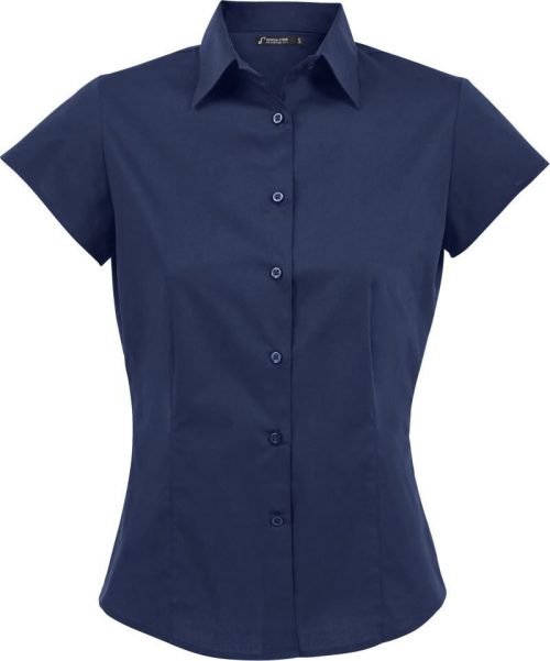 Stretch Bluse kurzarm Excess – SOL'S in Dark Blue