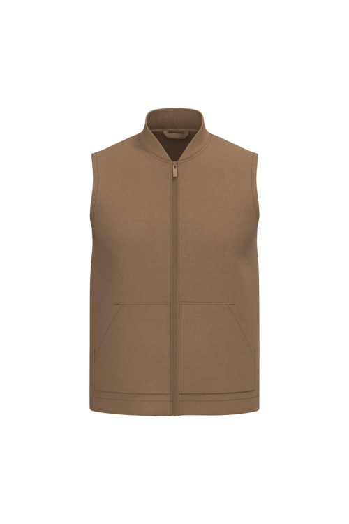 Gesteppte Unisex-Twill-Bodywarmer mit Teddykragen NS623 – Native Spirit in Dark Camel
