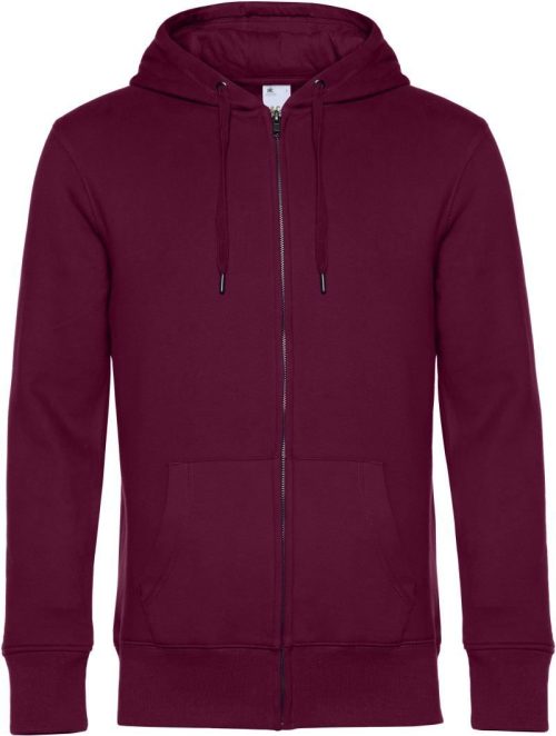 Herren Kapuzen Sweatjacke KING Zipped Hood_° – B&C in Dark Cherry