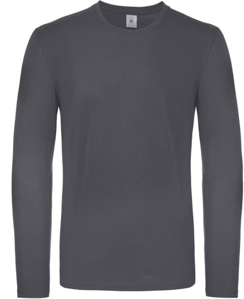 T-Shirt langarm #E150 LSL – B&C in Dark Grey