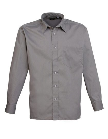 Men´s Poplin Long Sleeve Shirt – Premier Workwear in Dark Grey