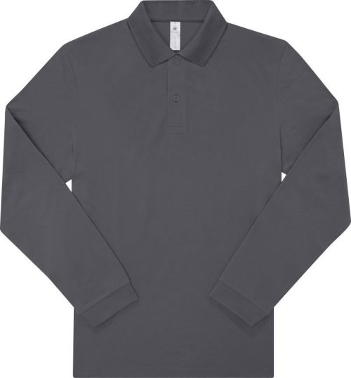 Piqué Polo langarm My Polo 180 LSL – B&C in Dark Grey