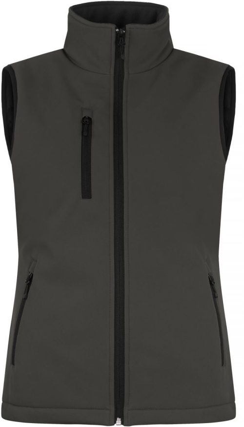Wattierte Damen Softshell Weste Padded Softshell Vest Women – Clique in Dark Grey