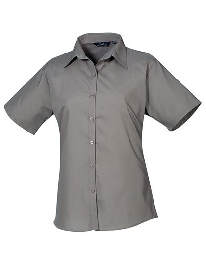 Women´s Poplin Short Sleeve Blouse – Premier Workwear in Dark Grey