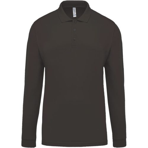 Herren Langarm-Polohemd. Baumwollpiqué K256 – Kariban in Dark Grey