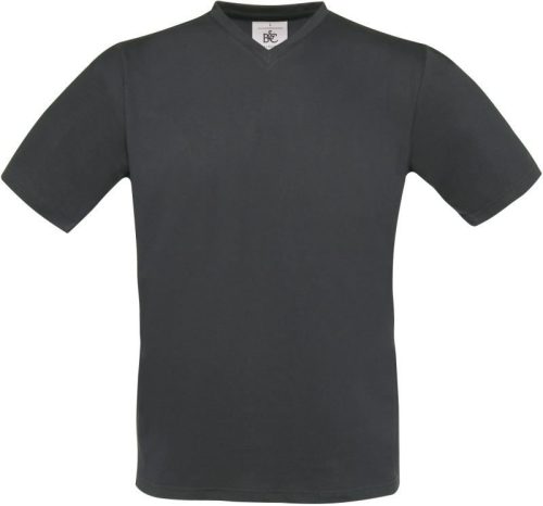 V-Ausschnitt T-Shirt Exact V-Neck – B&C in Dark Grey