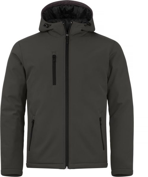 Wattierte Herren Kapuzen Softshell Jacke Padded Hooded Softshell Men – Clique in Dark Grey