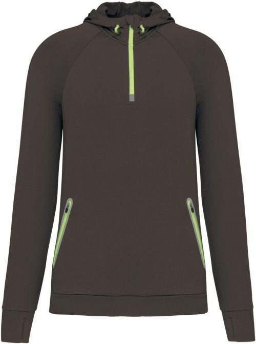 Kapuzen Sport Sweatshirt mit 1/4 Zip PA 360 – Kariban ProAct in Dark Grey