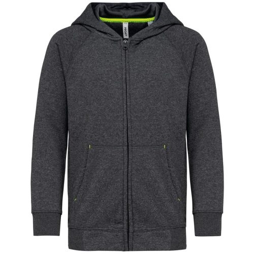 Kinderjacke mit Reißverschluss und Kapuze PA386 – Proact in Dark Grey Heather