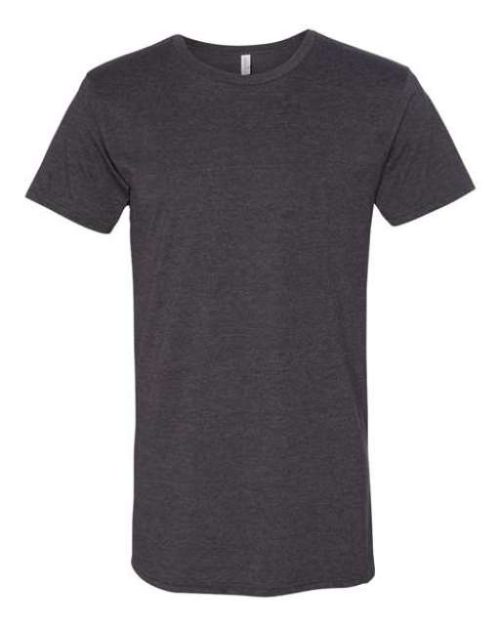 Men's Long Body Urban Tee – Bella in Dark Grey Heather