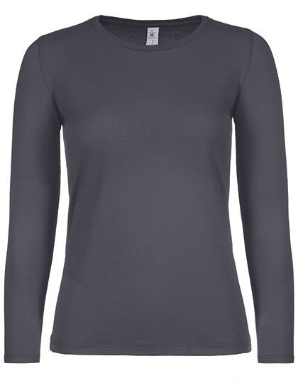 Women´s T-Shirt #E150 Long Sleeve – B&C BE INSPIRED in Dark Grey (Solid)