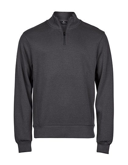 Ribbed Interlock Half Zip – Tee Jays in Dark Grey (Solid)