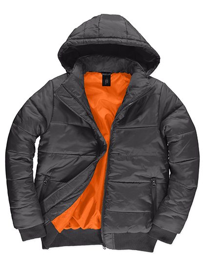 Men´s Jacket Superhood – B&C COLLECTION in Dark Grey (Solid)/Neon Orange