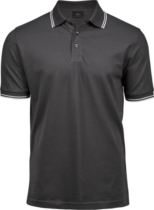 Herren Stretch Piqué Polo "Stripe" TJ 1407 – Tee Jays in Dark Grey/White