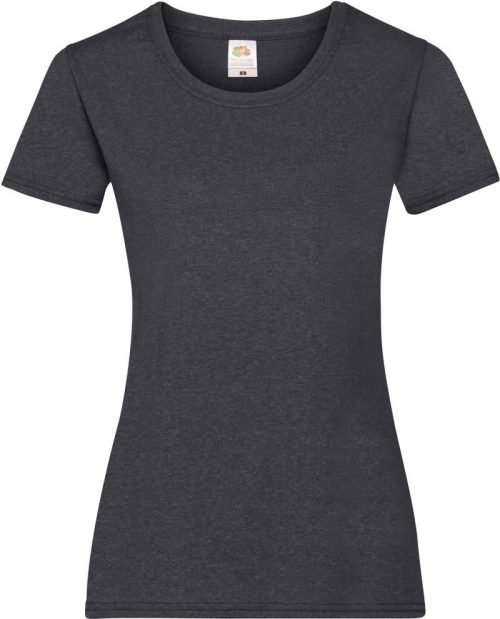 Damen T-Shirt Lady-Fit Valueweight T – Fruit of the Loom in Dark Heather Grey