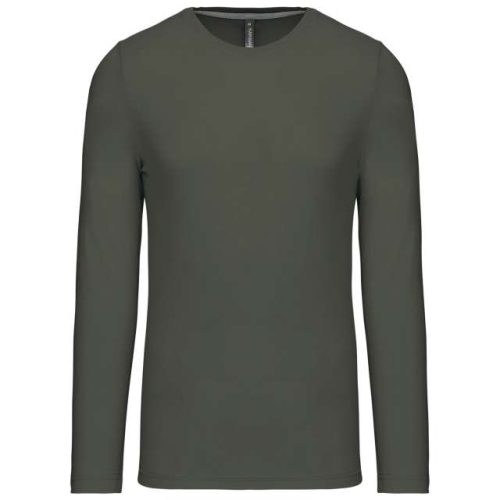 Men's Long-Sleeved Crew Neck T-Shirt – Kariban in Dark Khaki