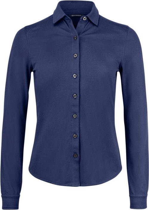 Piqué Bluse langarm Advantage Shirt Women – Cutter & Buck in Dark Navy