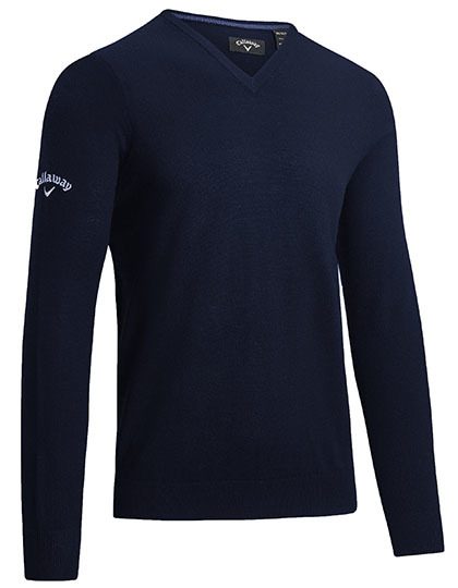 Men´s V-Neck Merino Sweater – Callaway in Dark Navy