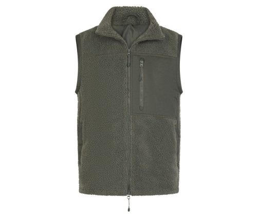 Recycled Sherpa Gilet FR855 – Front Row in Dark Olive