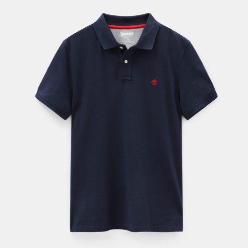 Polohemd mit kurzen Ärmeln aus biologischem Baumwoll-Piqué Millers River TB 0A26N4 – Timberland in Dark Sapphire