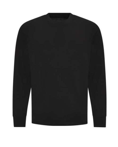 Oversize 100 Long Sleeve T – Just Ts in Deep Black