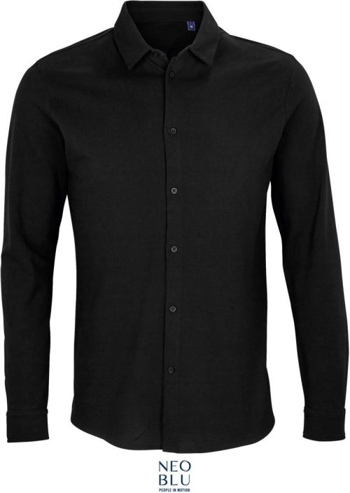 Piqué Hemd langarm Basile Men – NEOBLU in Deep Black