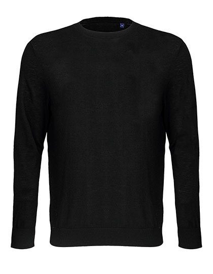 Men´s Round-Neck Sweater Stuart – NEOBLU in Deep Black