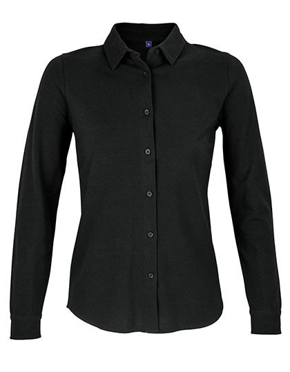 Women´s Cotton Pique Shirt Basile – NEOBLU in Deep Black