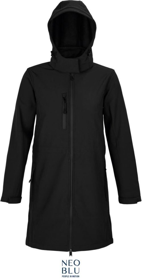 Damen 3-Lagen Softshell Mantel Achille Women – NEOBLU in Deep Black