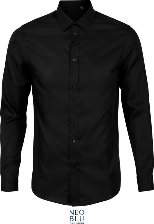 Micro-Twill Hemd langarm Blaise Men – NEOBLU in Deep Black