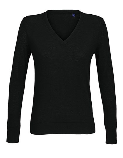 Women´s V-Neck Sweater Sullivan – NEOBLU in Deep Black
