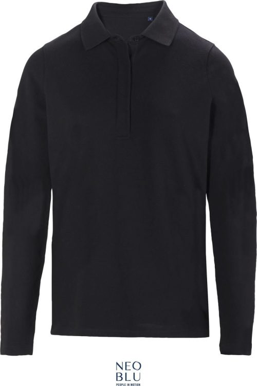 Schweres Damen Piqué Polo langarm Owen LSL Women – NEOBLU in Deep Black