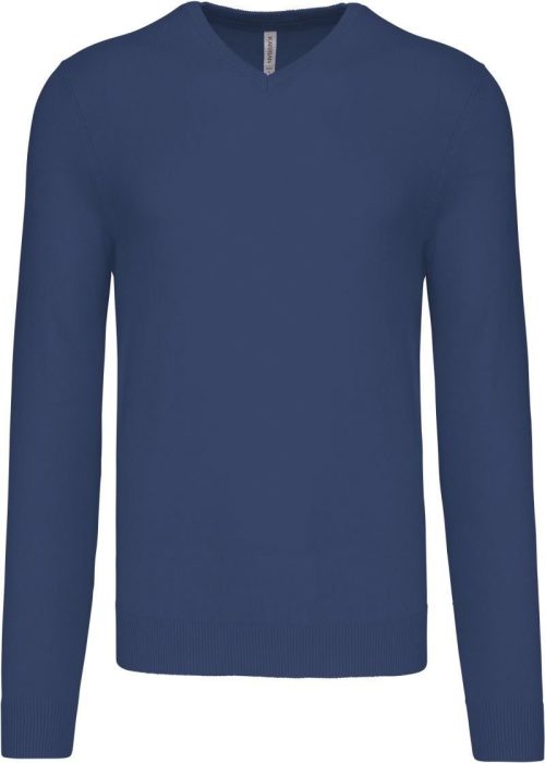 Herren V-Ausschnitt Pullover K 965 – Kariban in Deep Blue