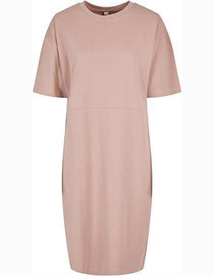 Ladies´ Organic Oversized Slit Tee Dress – Build Your Brand in Dusk Rose